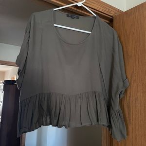 Grade Gather Flowy Blouse. Grey. Small/medium